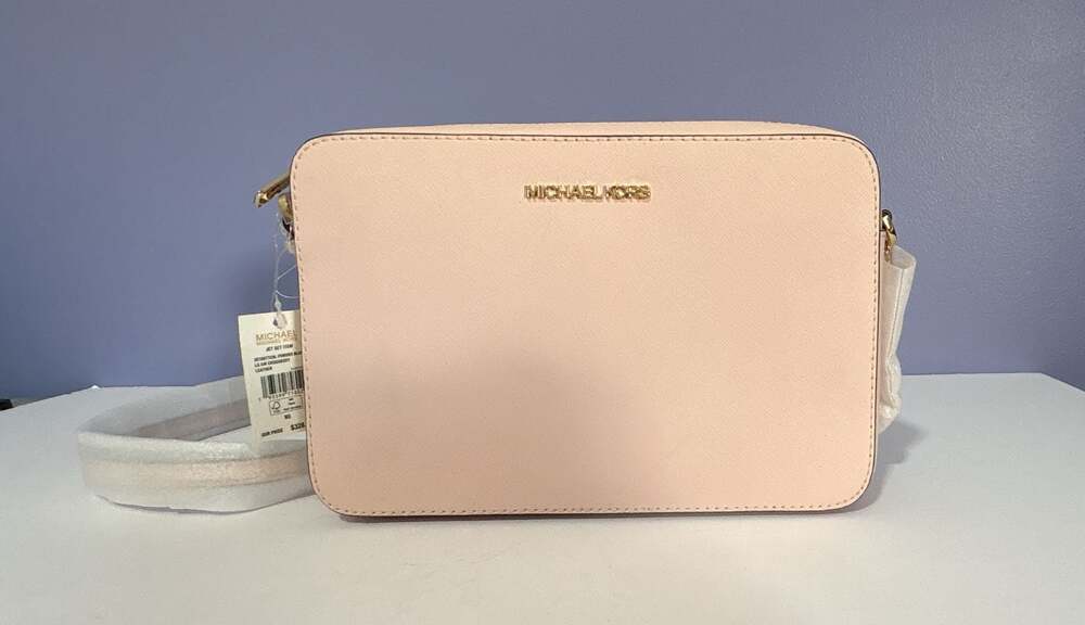 Michael Kors Jet Set Item Large East West Crossbody Leather Powder Blush